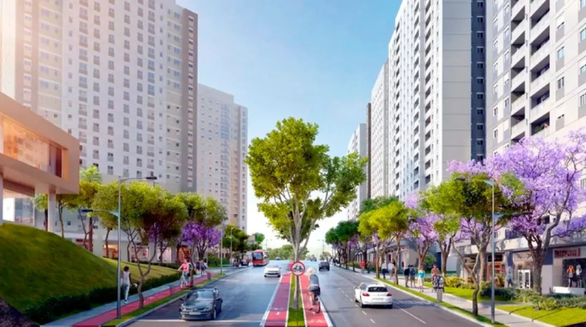 São 124 torres que integram residências e áreas comerciais, seguindo o conceito de cidades inteligentes