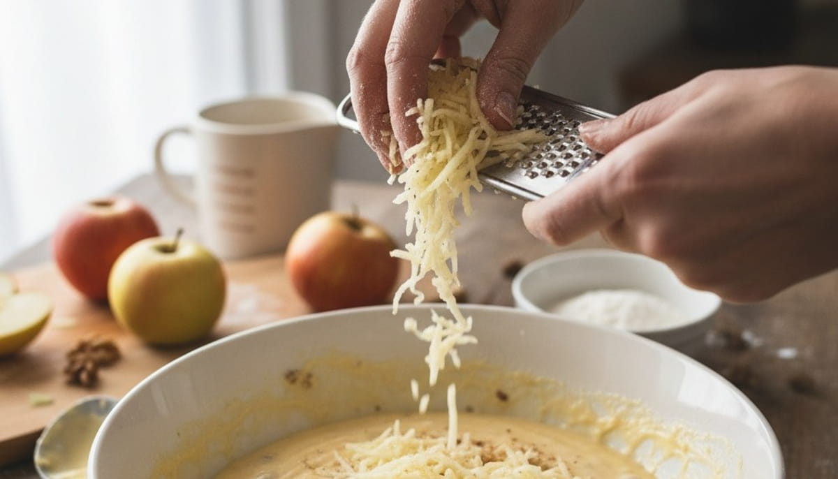 O segredo está na umidade natural da fruta, que ajuda a manter o bolo molhadinho e leve, evitando que resseque após sair do forno