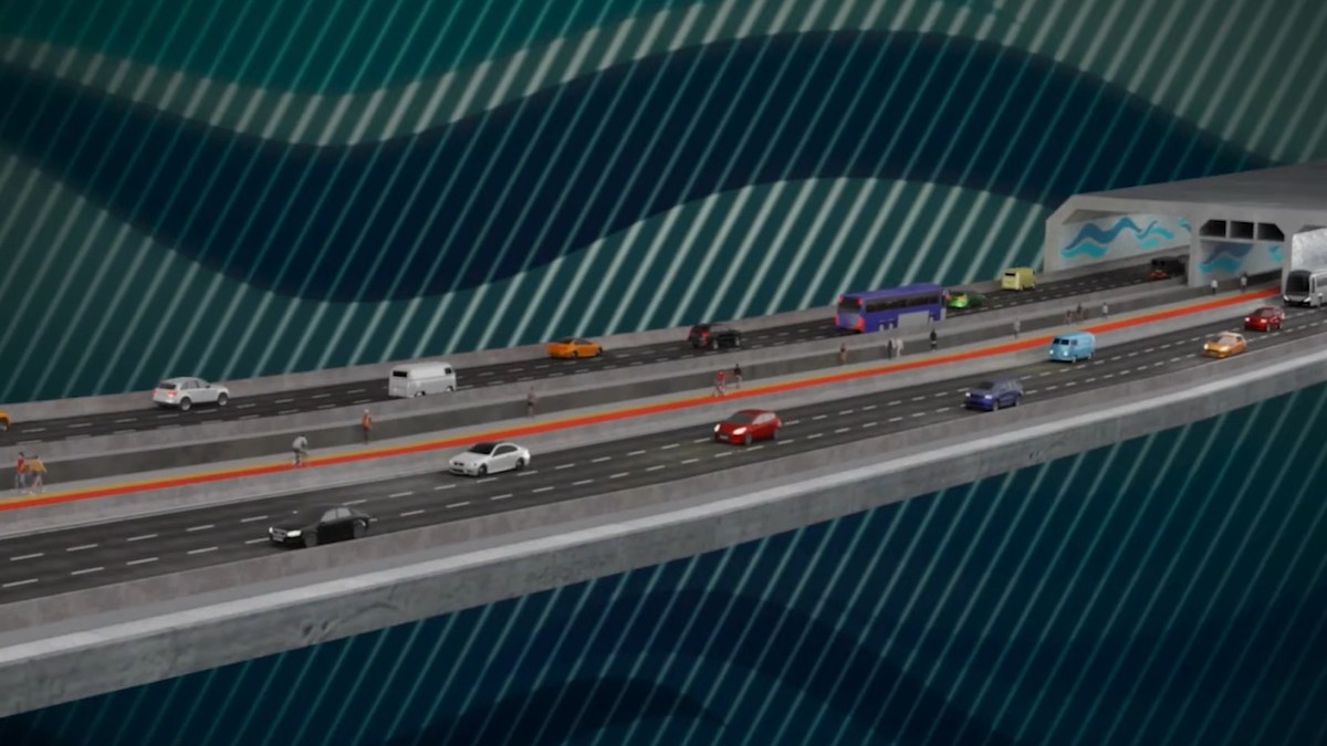 Hoje, quem precisa cruzar Santos e Guarujá enfrenta um trajeto de 43 km, mas ele será substituído por um túnel de 1,5 km