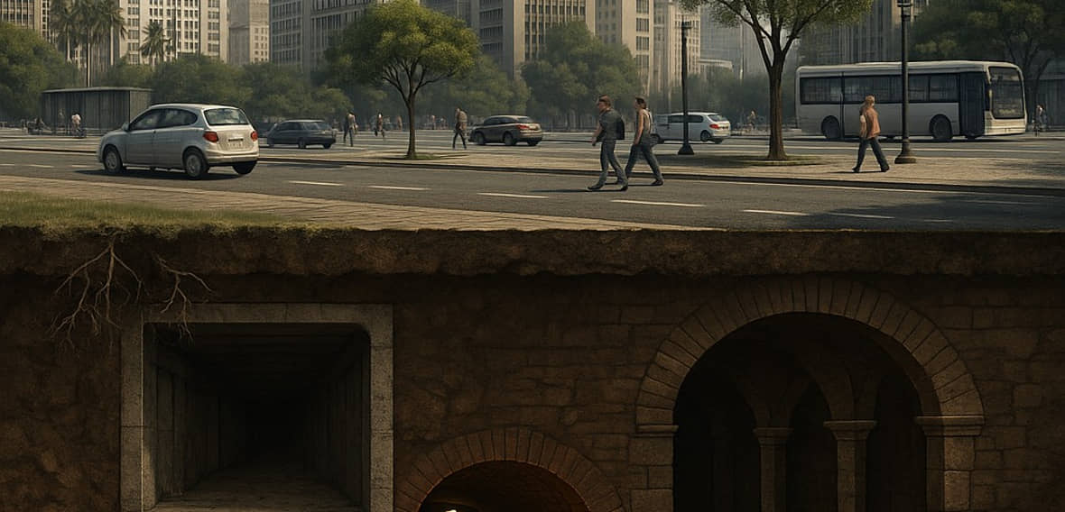 A movimentada SP na parte de cima e seus segredos na parte de baixo