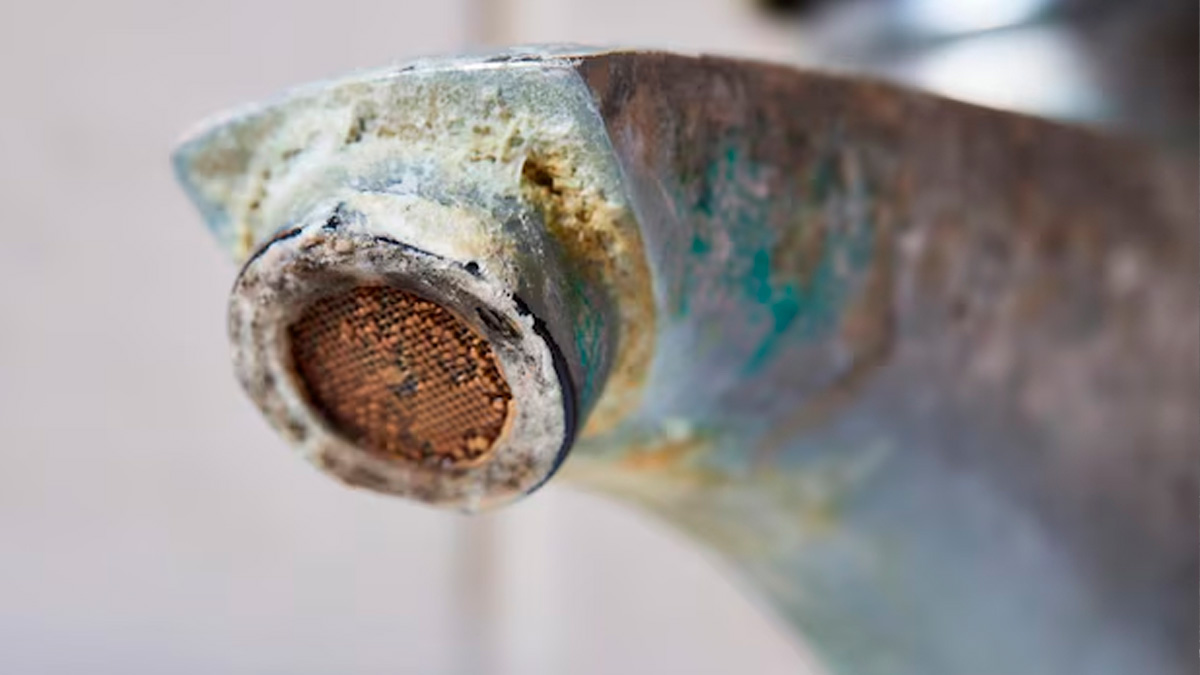 Com o tempo, é comum que torneiras fiquem com manchas ou acúmulo de calcário, especialmente em regiões com água dura.