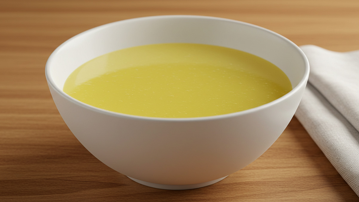 O caldo é feito a partir do cozimento prolongado de ossos de boi, porco ou frango