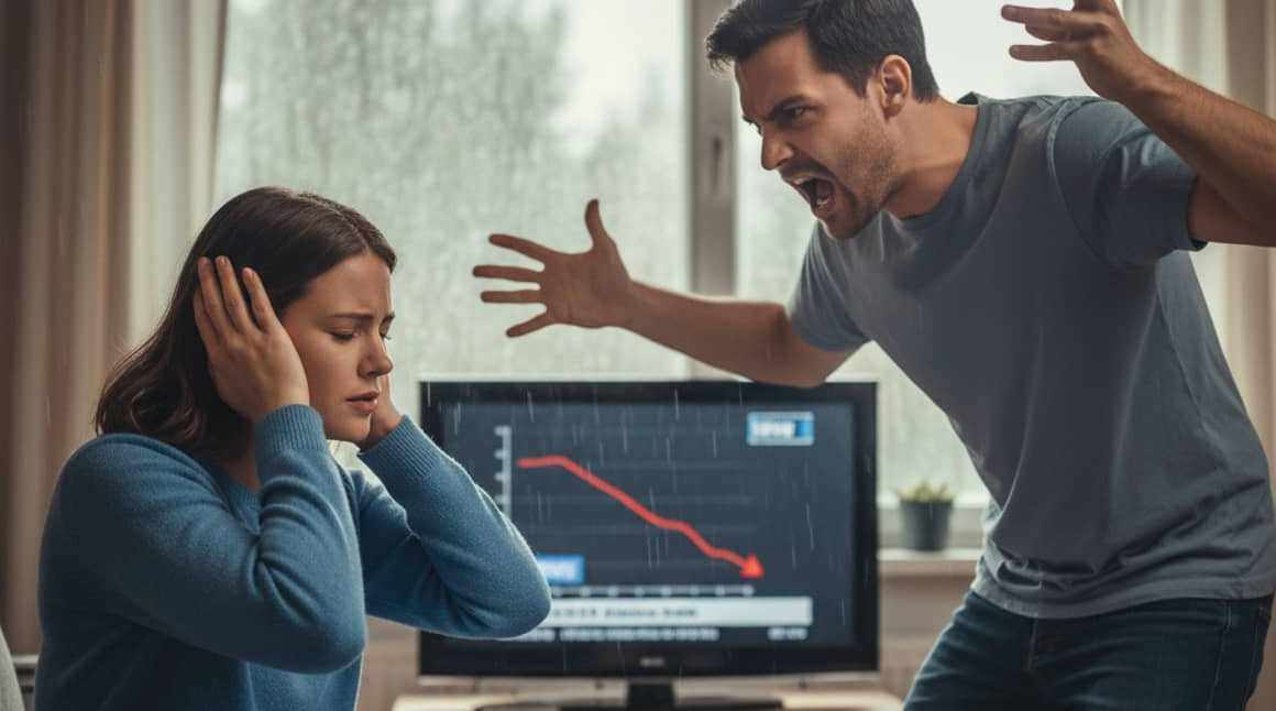 Homem reclamando da vida e mulher não aguenta mais ouvir