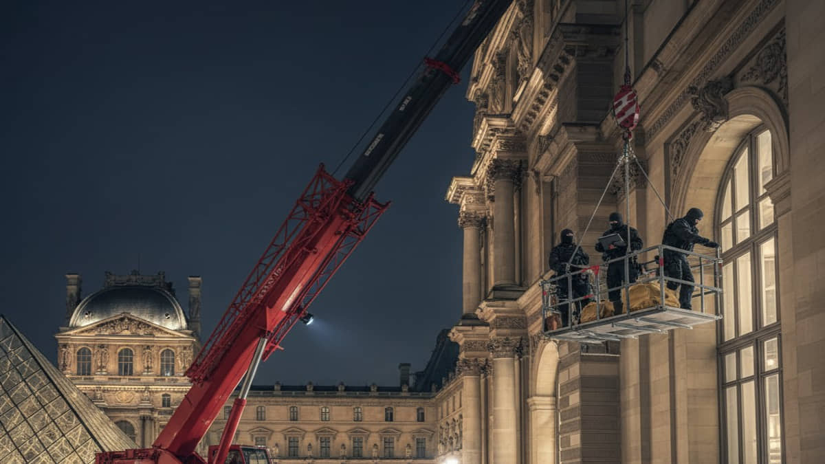 Ladrões usaram um guindaste para acessar o 1&ordm; andar do museu