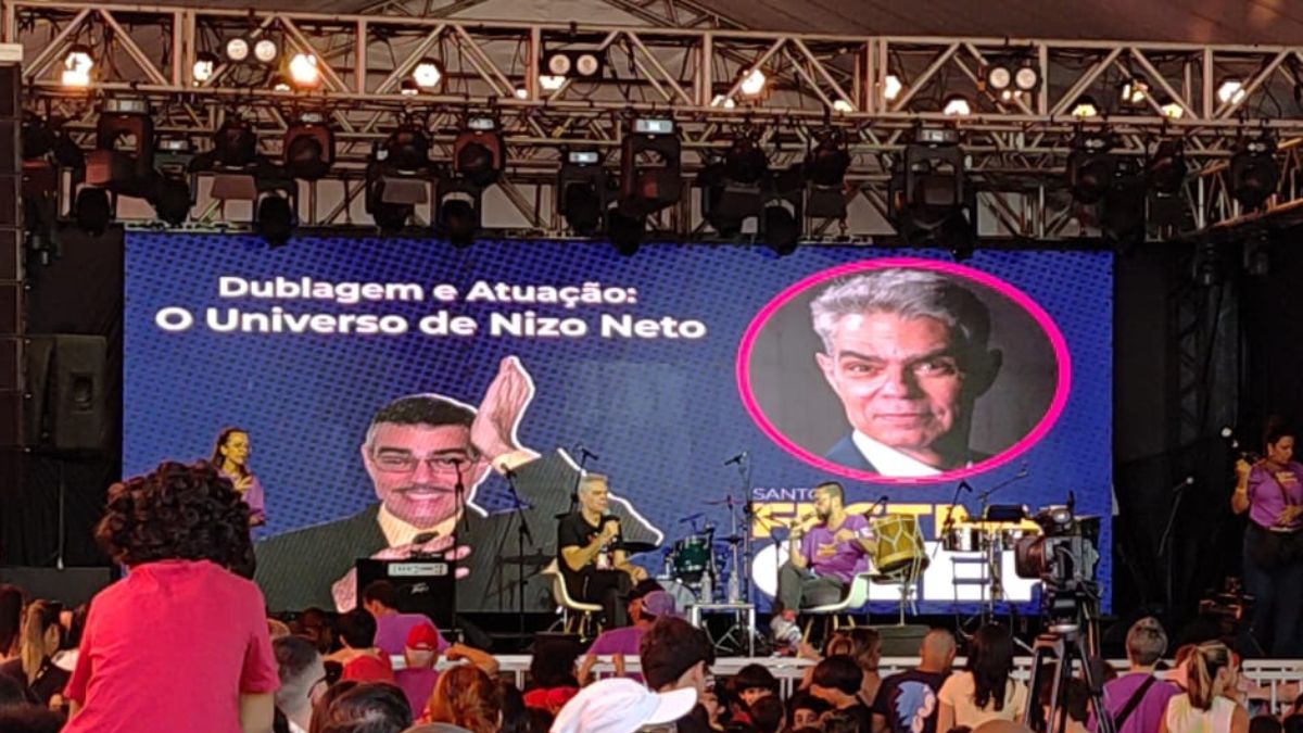 Entre os convidados estava o ator e dublador Nizo Neto, que falou sobre o Universo da Dublagem ao público