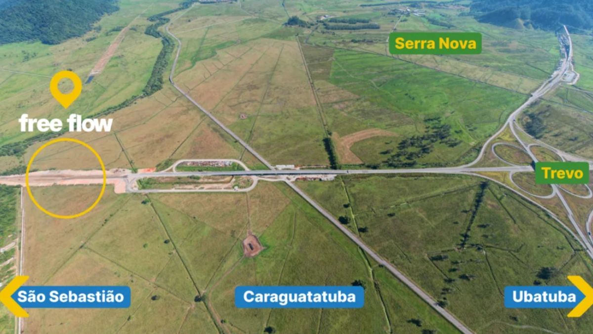 A Rodovia dos Tamoios implementou o sistema free flow no Contorno Sul