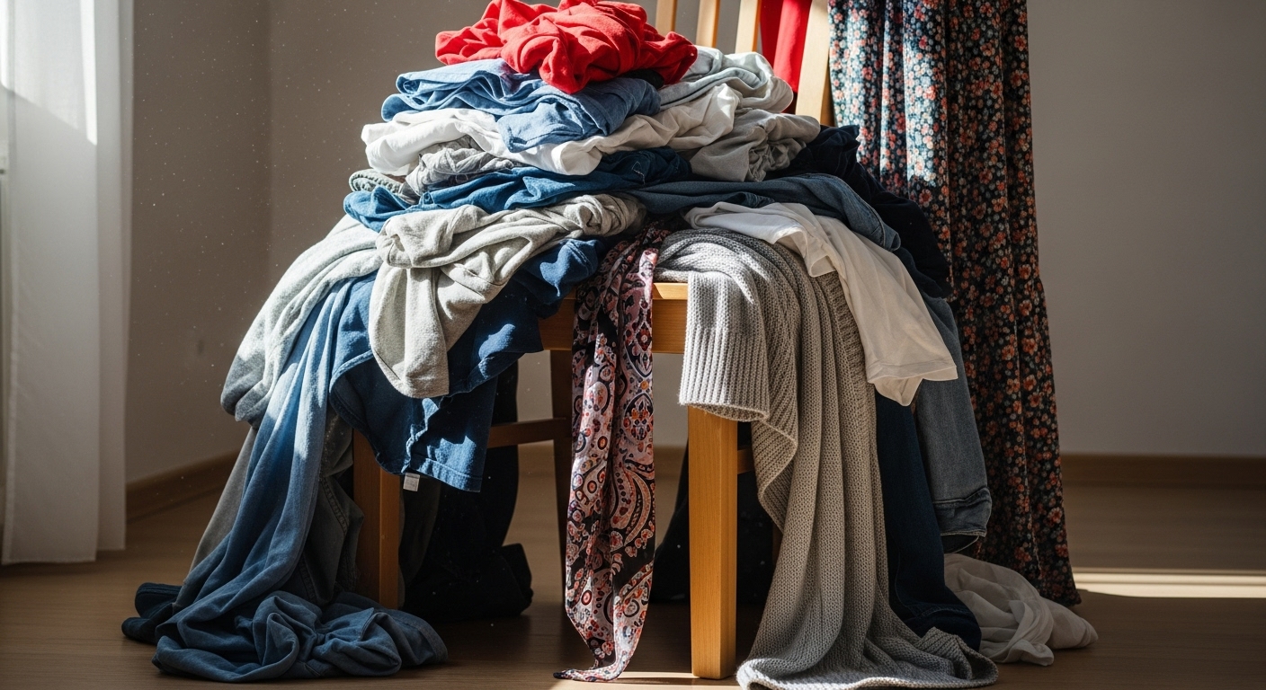 O hábito costuma nascer de motivos simples: cansaço após um dia intenso, indecisão sobre o que lavar ou guardar, ou falta de espaço organizado no armário