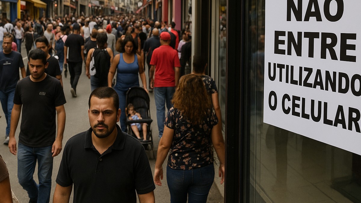 No centro de SP algumas lojas não querem que os clientes entrem só para usar o celular