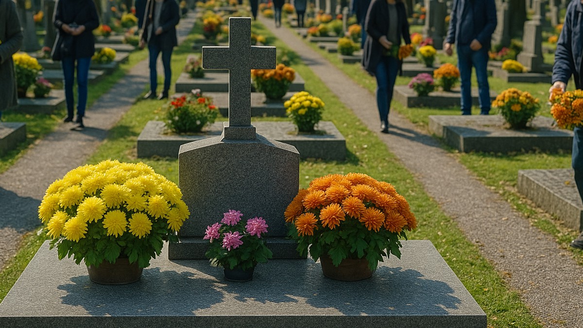 Pessoas se aproximam de túmulo de famoso no Dia de Finados