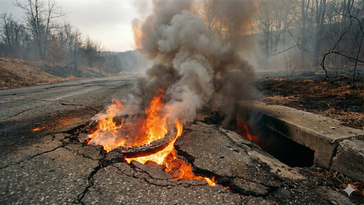 Centralia está pegando fogo há mais de 60 anos / Imagem ilustrativa