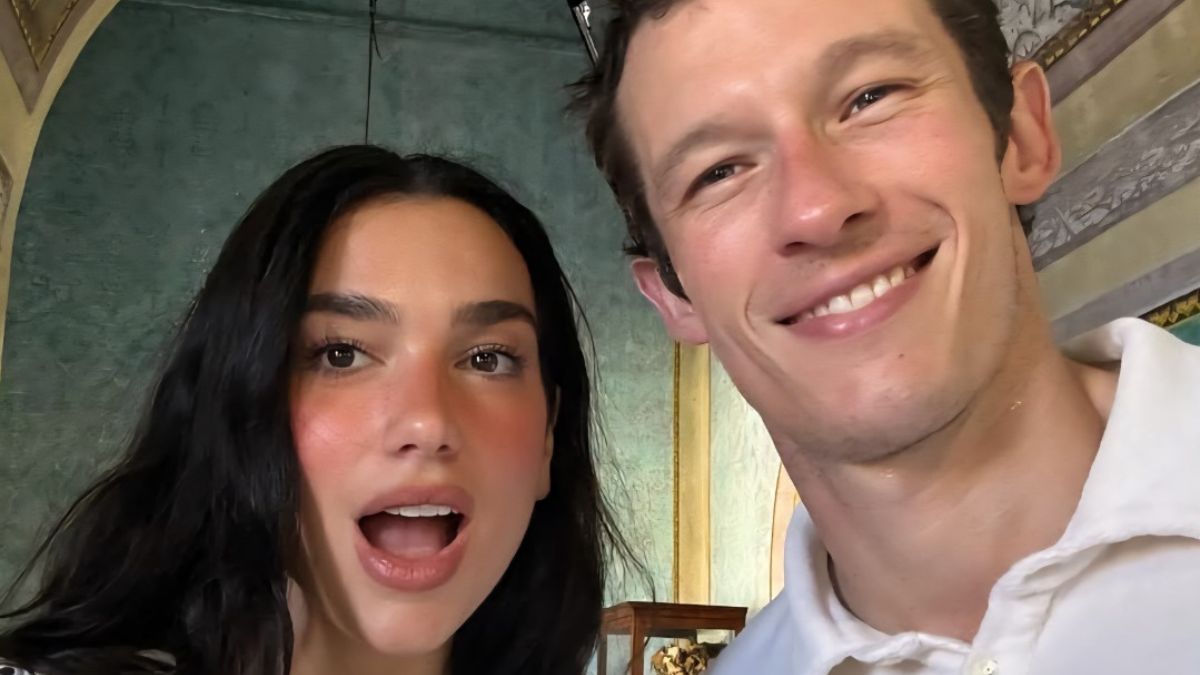 O ator britânico Callum Turner e a cantora Dua Lipa