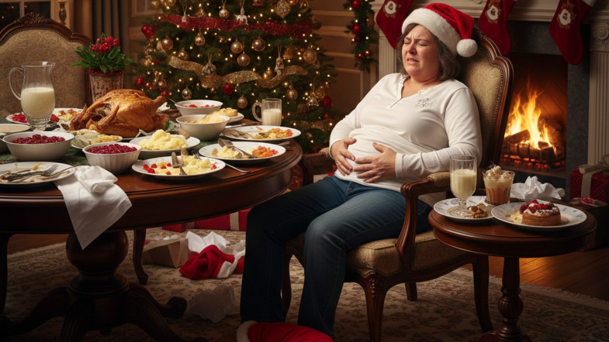 O exagero nas ceias de fim de ano pode trazer sensação de inchaço e desconforto intestinal