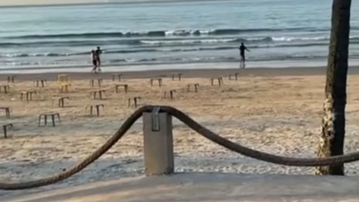 Suspeito tentou escapar correndo pela areia, mas acabou atingido por disparos