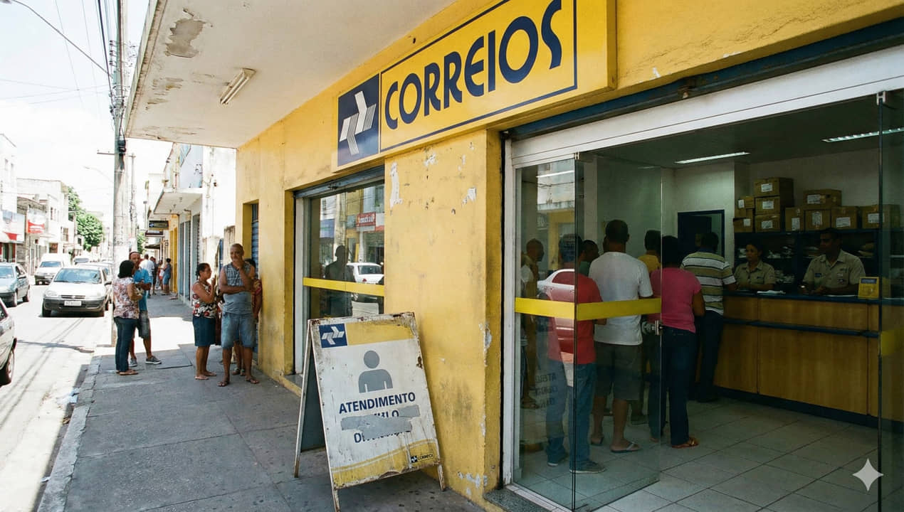 Agência dos Correios em pequena cidade brasileira