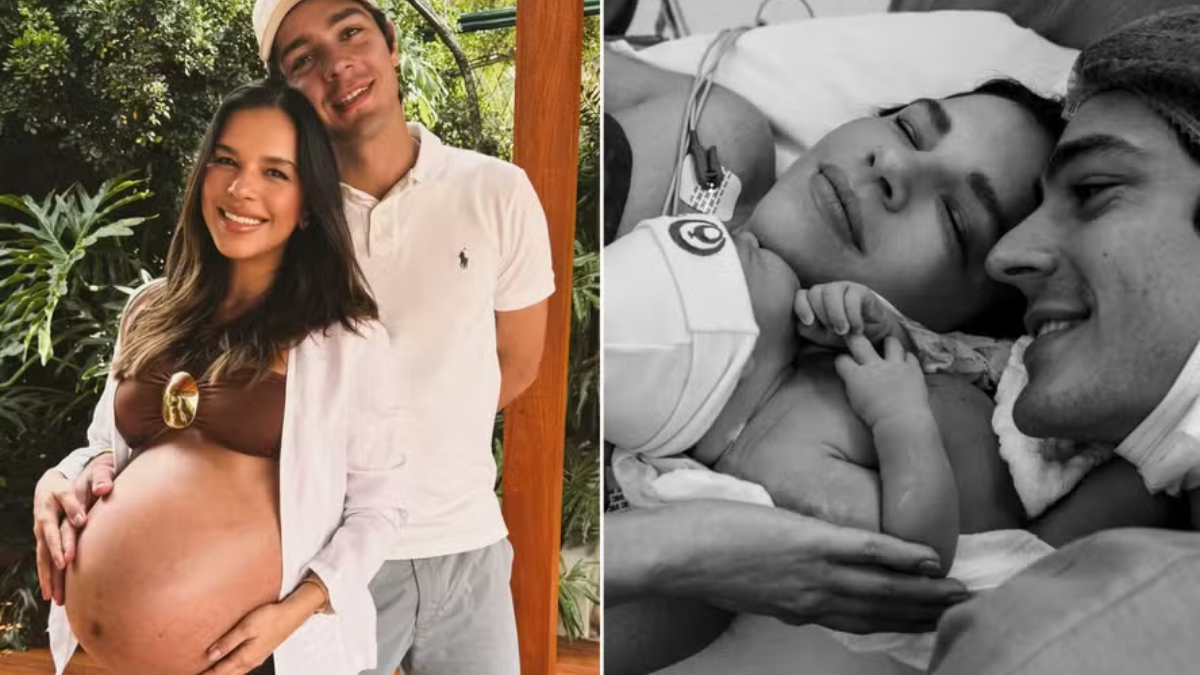 Mariana compartilhou a novidade nas redes sociais com uma imagem registrada no momento do parto