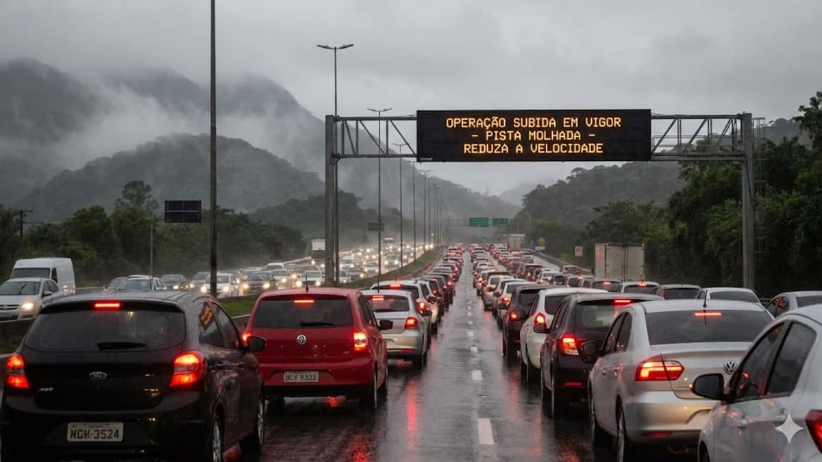 A volta do feriadão deve ser de trânsito lento e de chuvas nas estradas