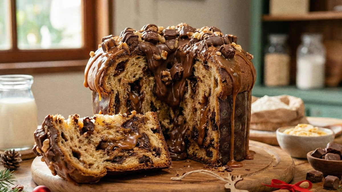 O panetone de chocolate com caramelo mais caro do Brasil