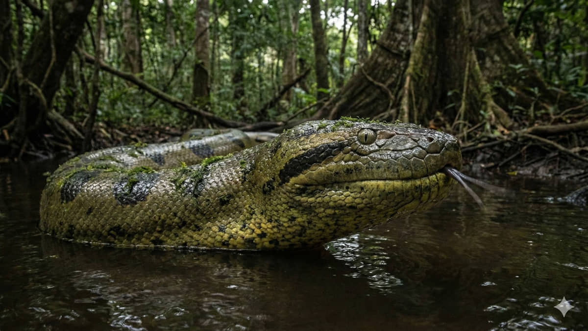 A cobra tem um tom esverdeado e pesa mais de 200 kg / Foto ilustrativa