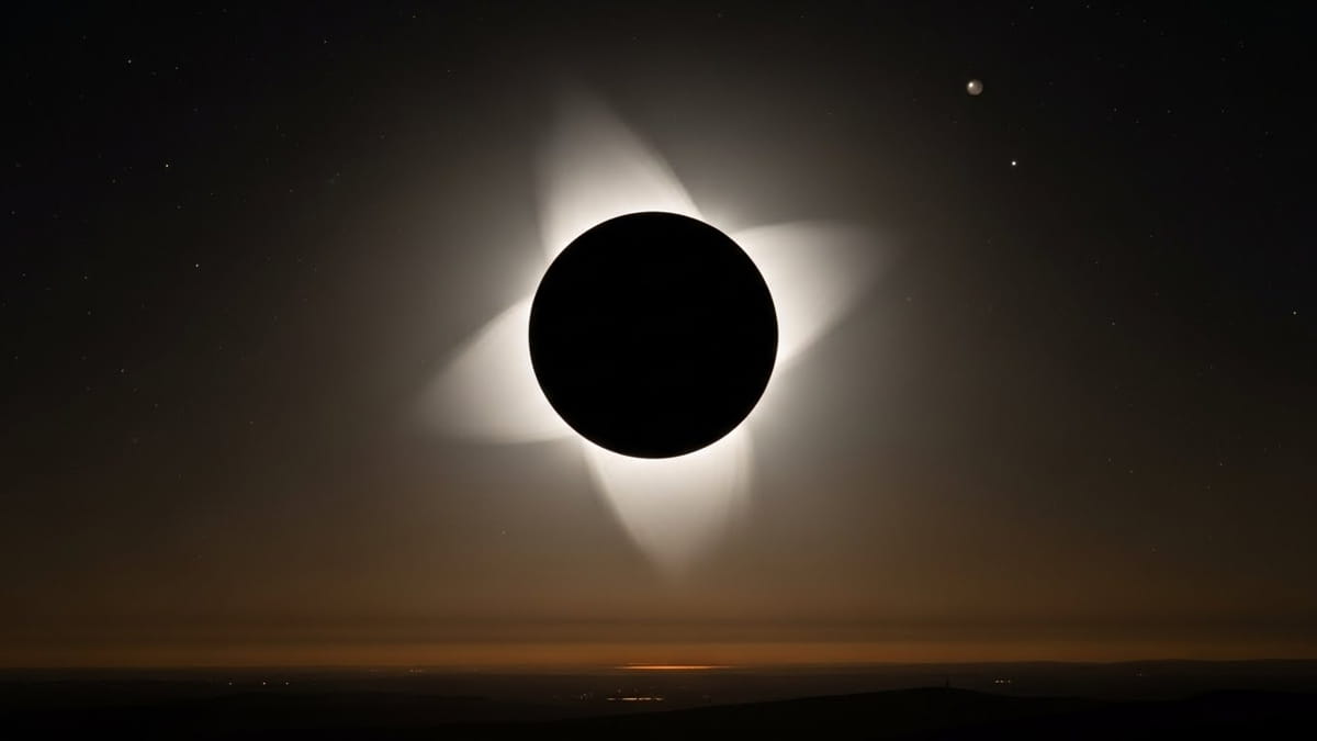 Um eclipse solar total ocorre quando a Lua se posiciona exatamente entre a Terra e o Sol, bloqueando completamente a luz solar e transformando o dia em noite por alguns minutos