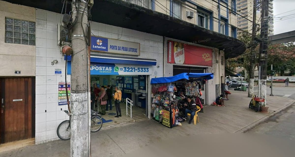 Já o maior valor foi registrado na Lotérica Ponta da Praia, situada na Praça Almirante Gago Coutinho, 5, no bairro Ponta da Praia, em Santos