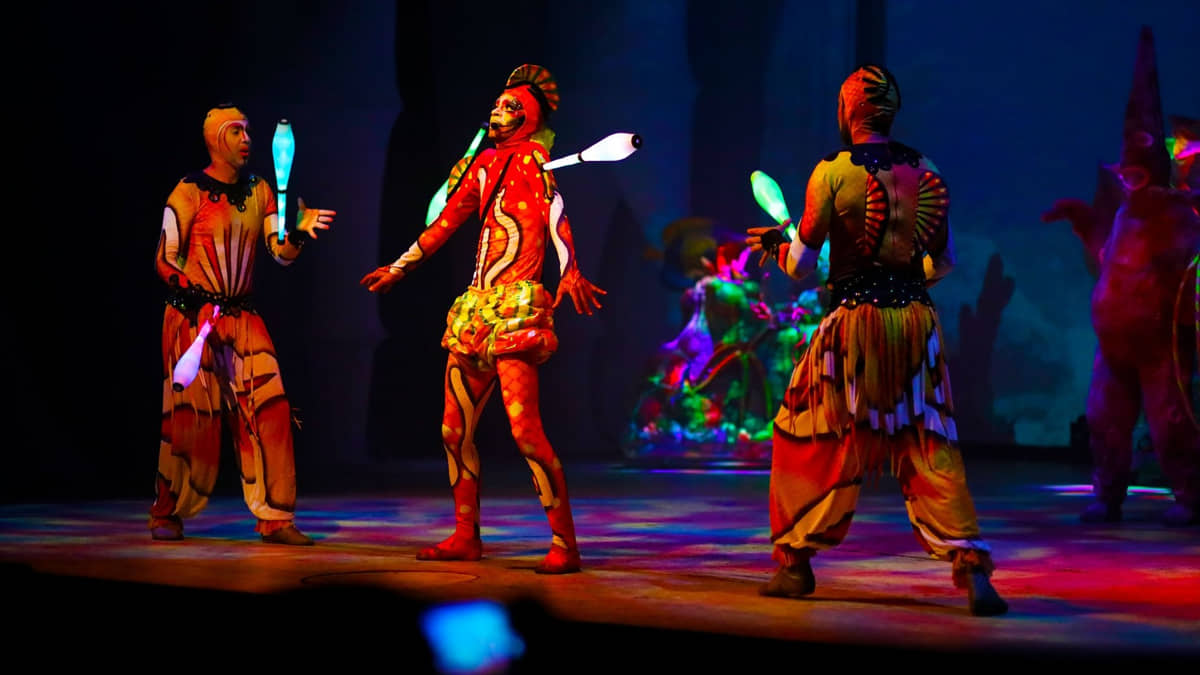 Trecho do espetáculo Acqua, o mais poético entre todos do parque