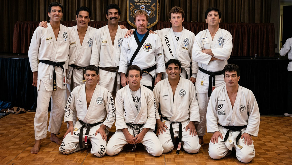 Chuck Norris durante sua visita ao Brasil
