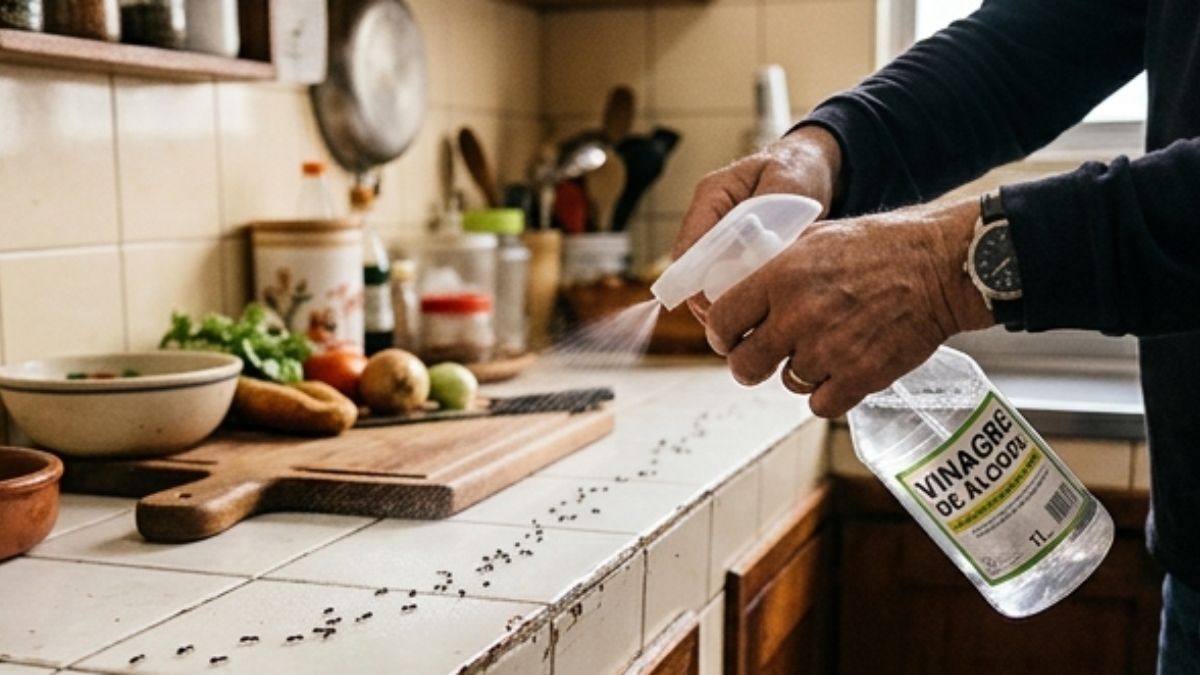As formigas utilizam trilhas químicas formadas por feromônios para orientar outras integrantes da colônia até fontes de alimento; contudo, o vinagre pode mascarar esses rastros temporariamente.
