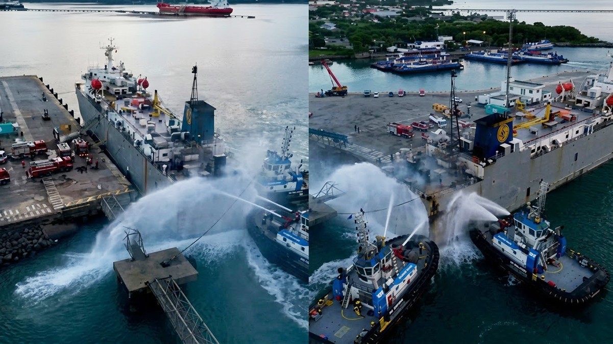 Fogo atingiu o navio North Star I por volta das 21h, ainda durante o processo de embarque dos animais