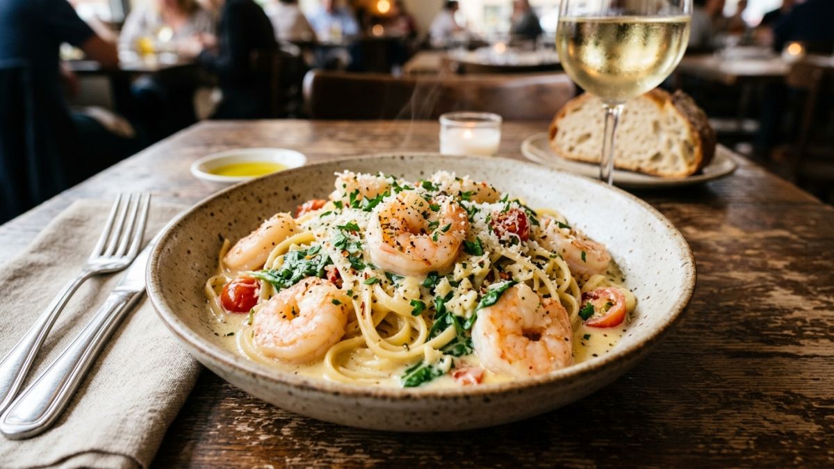 O macarrão com camarão cremoso reúne preparo simples, ingredientes acessíveis e resultado de mestre cuca