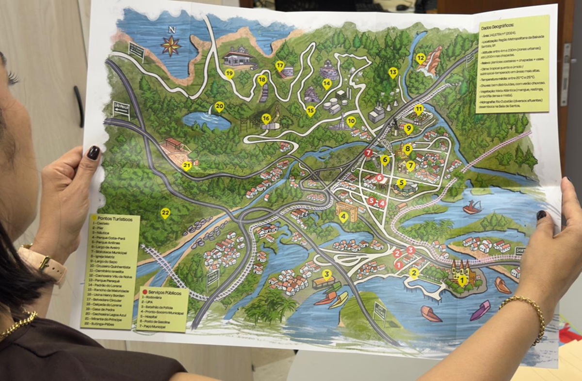 Cubatão lançou mapa físico e digital com os pontos turísticos e de serviços da cidade