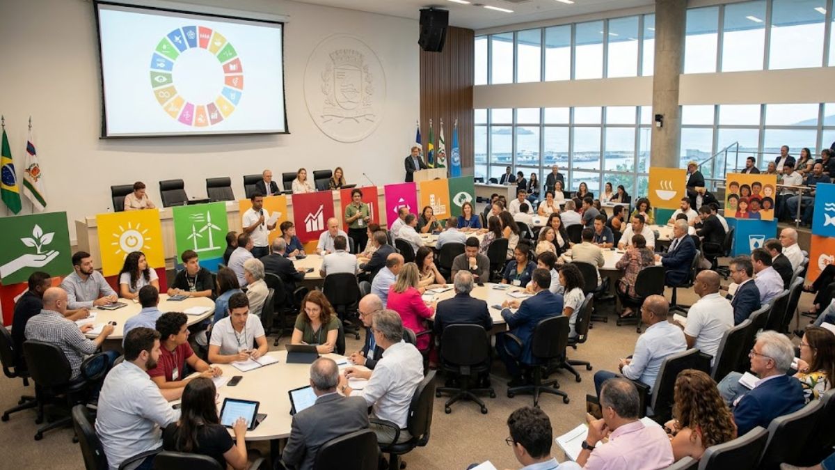 A Conferência Livre ODS Santos é uma oportunidade única de participação cidadã, fortale-cendo o compromisso coletivo com a Agenda 2030