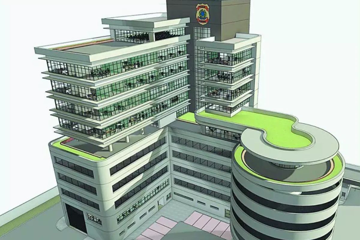 Prédio terá dez pavimentos e reunirá, em um único espaço, todas as operações e setores administrativos da Polícia Federal em Santos