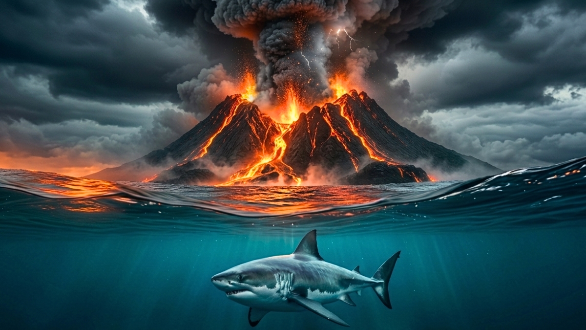 Cientistas se perguntam como tubarões estão vivendo em um vulcão ativo