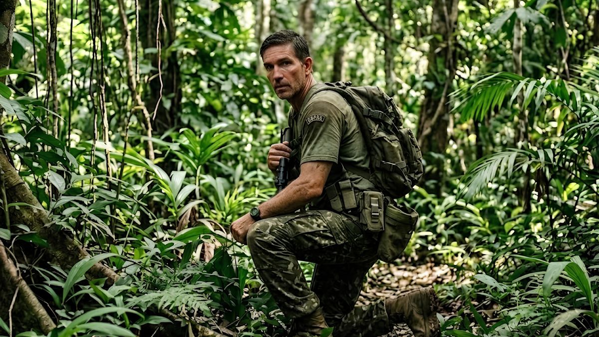 A Produção mostrará Jim Caviezel interpretando Bolsonaro em seus tempos 'heroicos' no exército (Imagem Gerada por IA)