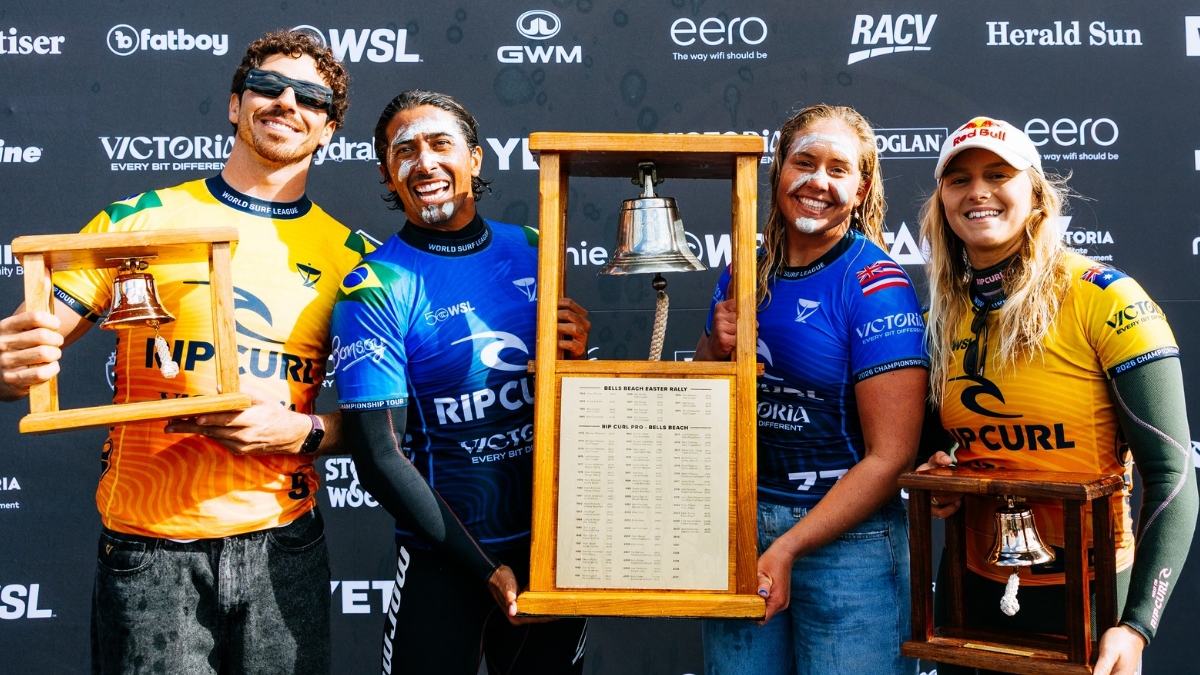 Yago Dora, Miguel Pupo, Gabriela Bryan e Molly Picklum subiram ao pódio em Bells Beach