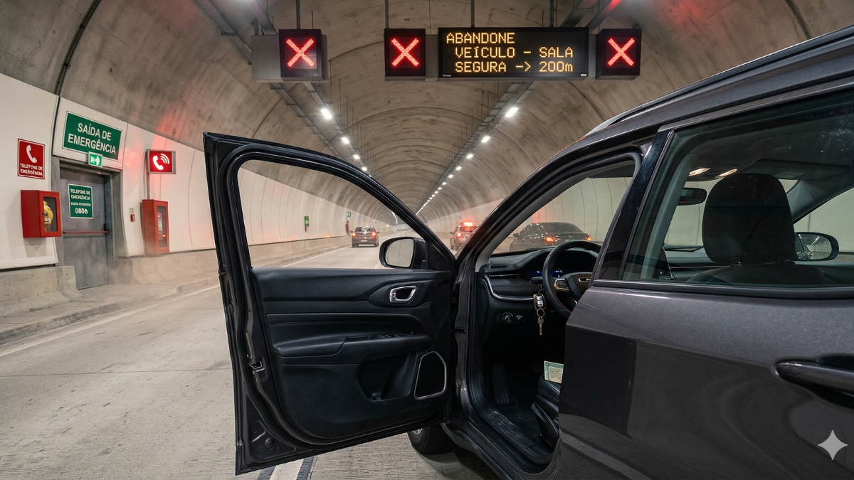 A orientação mais chocante para quem trafega por essa megaestrutura acontece em cenários de evacuação