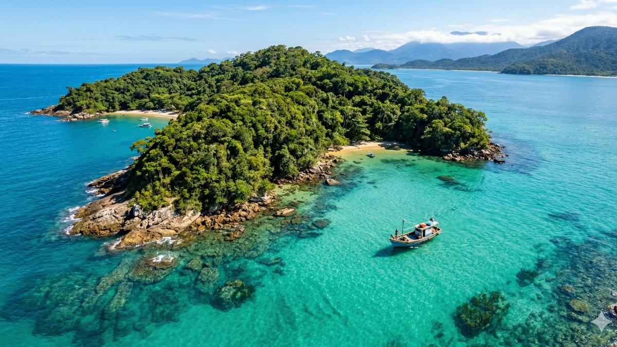 A Ilha das Couves, em Ubatuba, virou o destino mais cobiçado de quem busca exclusividade