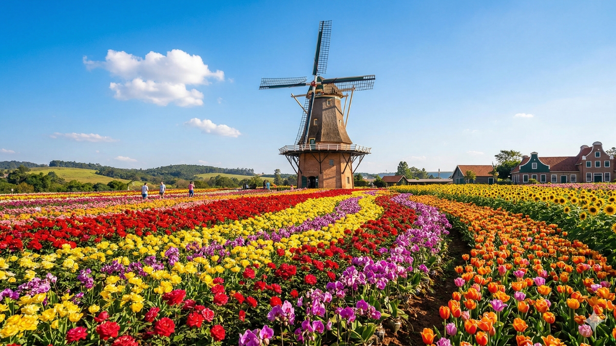 Eleita a segunda cidade mais bonita do estado em votação popular, Holambra não ostenta esse título por acaso