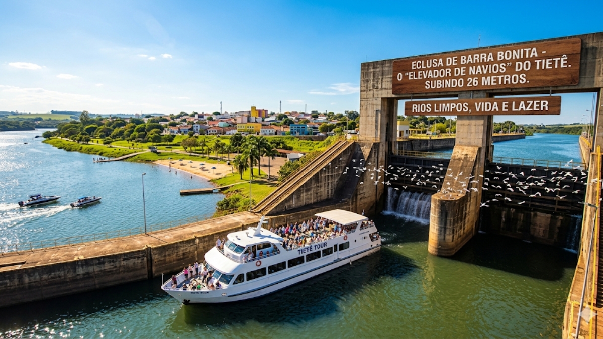 Navegar pela eclusa é uma aula prática de física e história